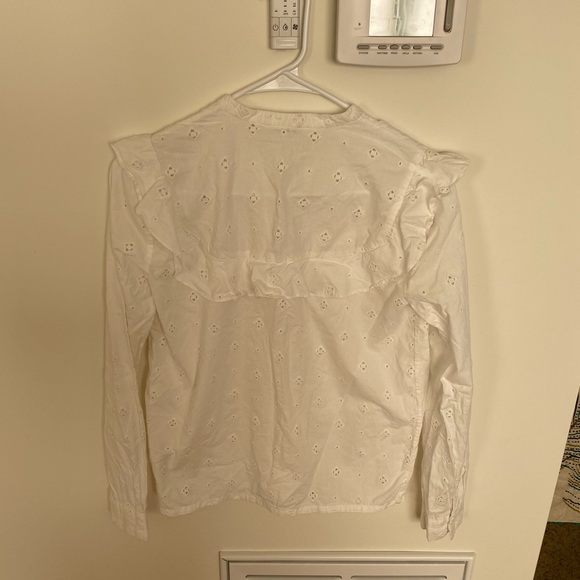 Doen 1st year White Eyelet Buttondown Blouse Top Shirt XS NWOT - Picture 2 of 6